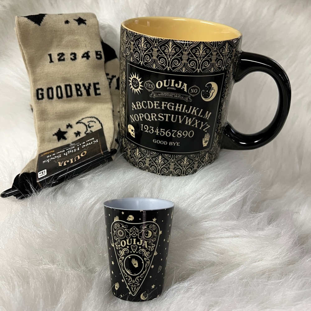 Ouija Mug, Knee High Socks and Shot Glass